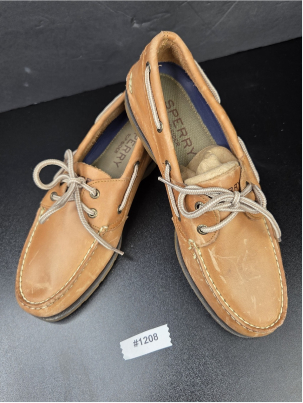 Sperry Top-Sider Authentic Original Leather Boat Shoes Men's 8 Tan #1208